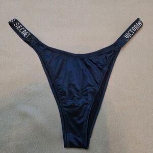 Victoria's Secret Navy Blue Brazilian Sparkle Logo Panties. NWT!! Size XL